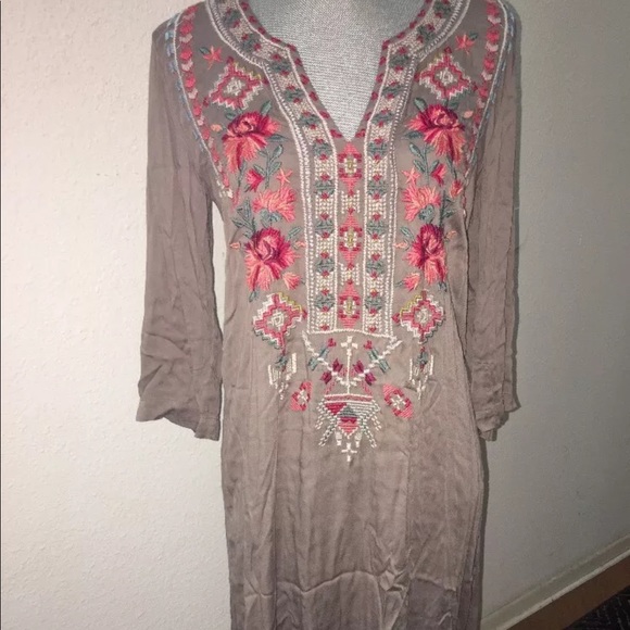 Johnny Was Tops - NWT Johnny Was Candace Embroidered Kaftan Tunic XS
